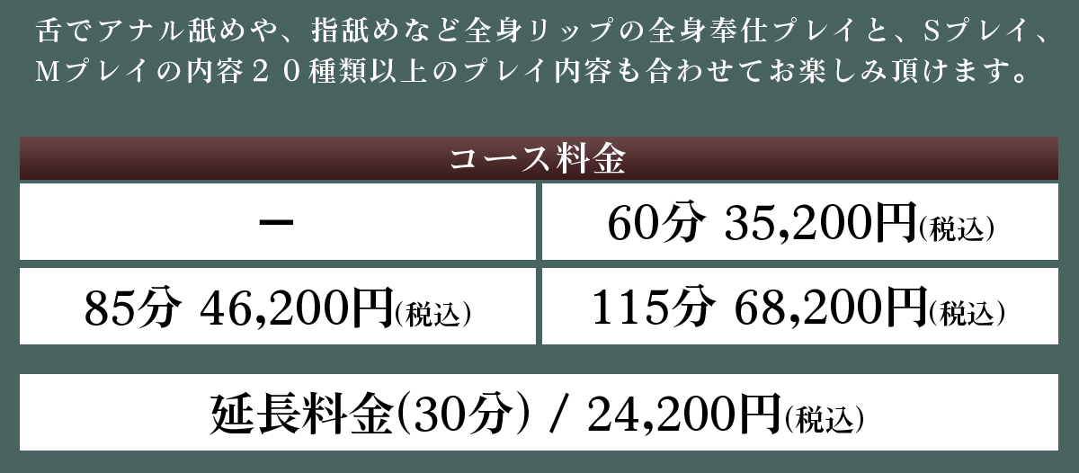 全身奉仕コース料金
